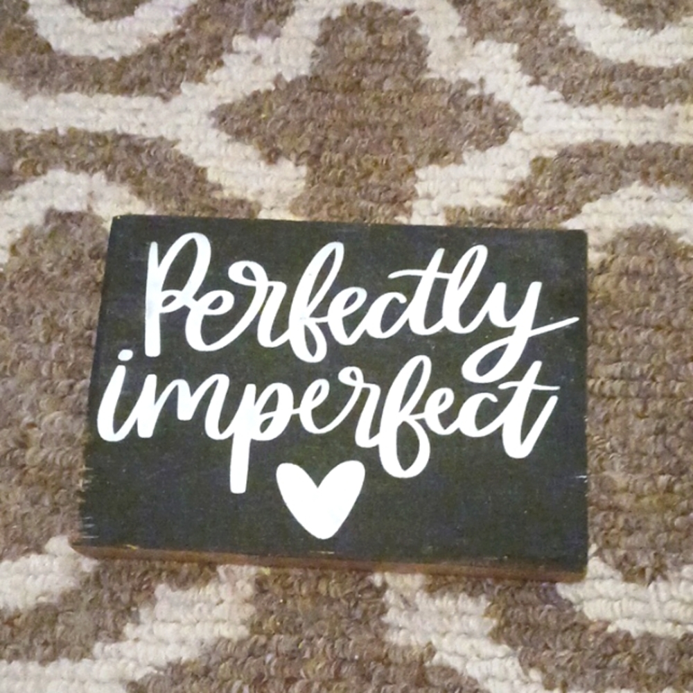 Shelf sign that is perfect accessory for any home. Handmade, Black white letters - Picture 1 of 3
